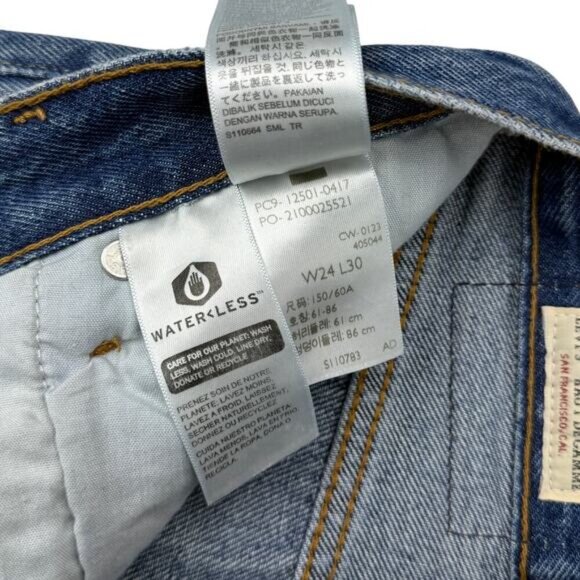 NWT LEVI'S Premium 501 Original High Rise Straight Leg Jean Sz 24 Hits Different - Picture 7 of 11